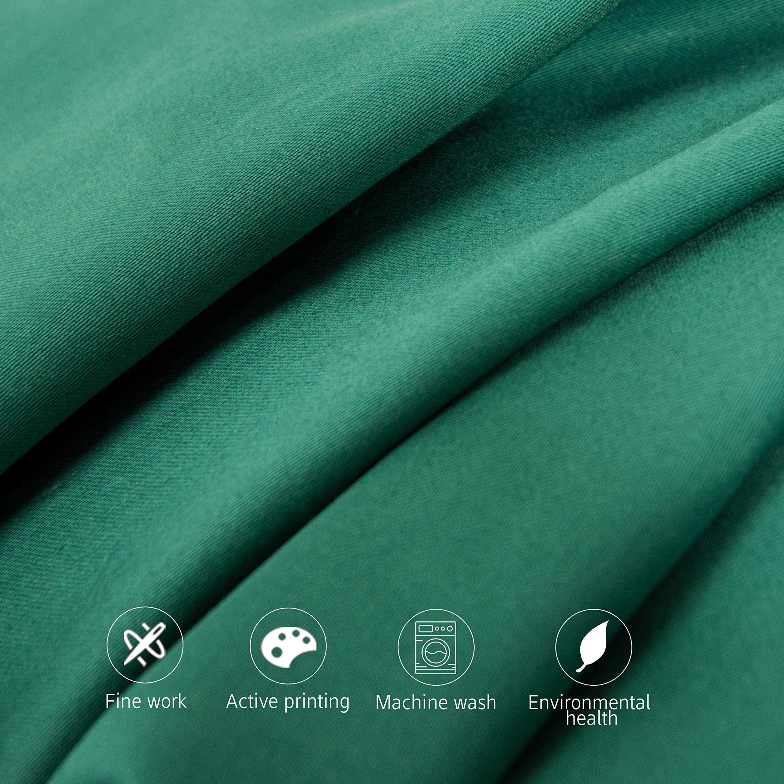 Ntbay 2 Pack 500 Thread Count 100% Egyptian Cotton Euro Pillow Shams, Super Soft And Breathable European Throw Pillow Covers, Square Pillow Cases, 26X26 Inches, Dark Green